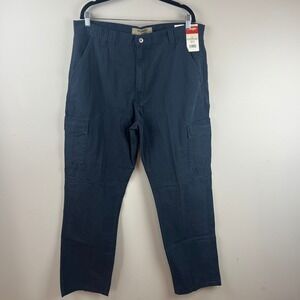 NWT Wrangler Navy Blue Cotton Utility Cargo Pants 38x34
